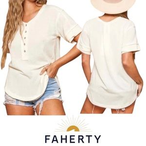 NWT Faherty Organic Allandria Henley Top